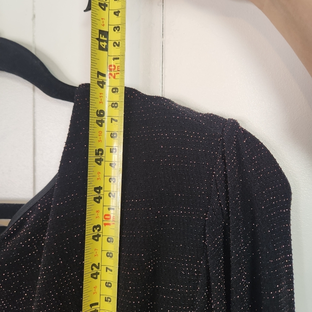 Penningtons Black Red Stretchy Glitter Long Sleeve Party Dress Size 4X Dressy - Picture 14 of 14